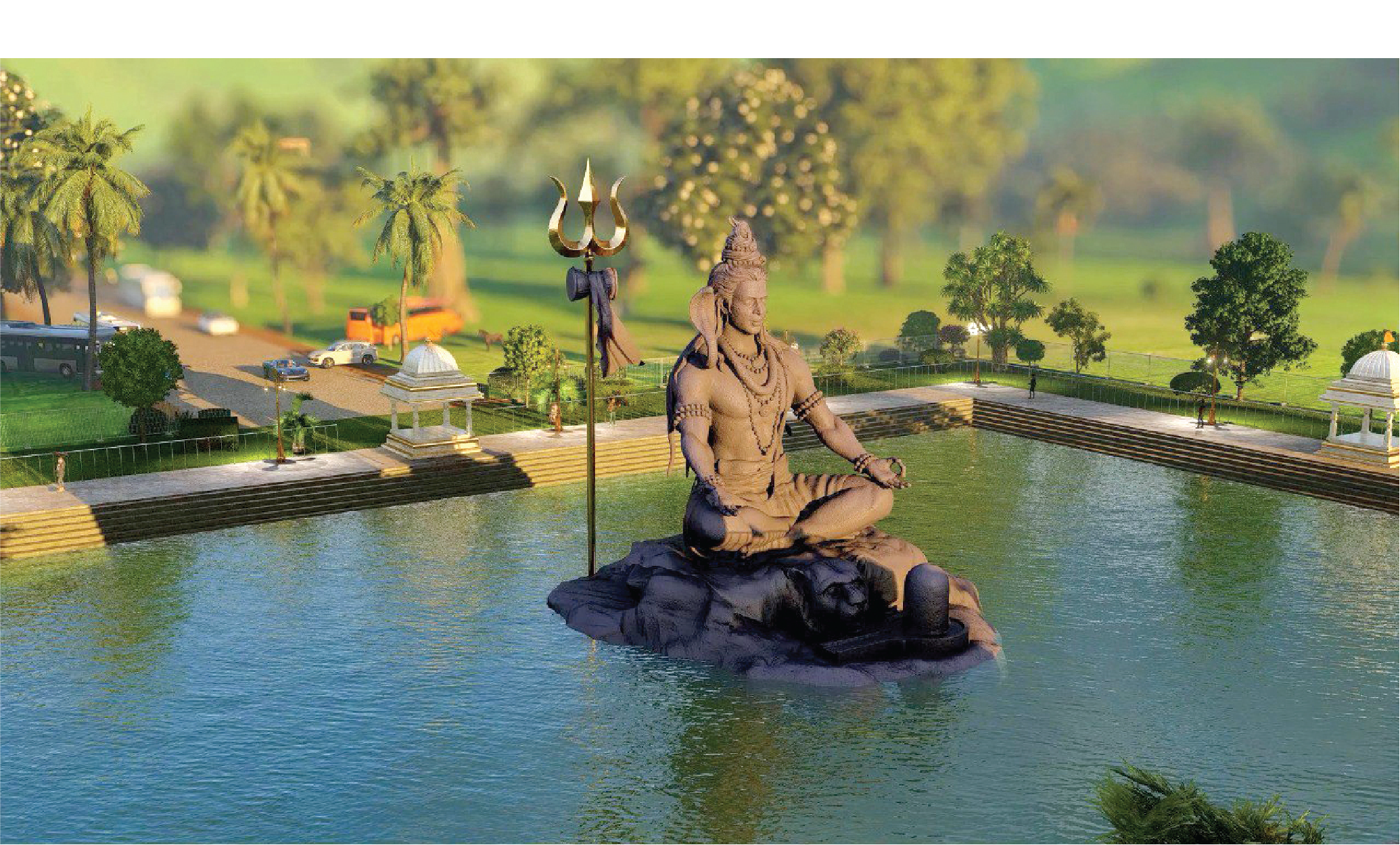 Maheswara Sculpture in Theertha Pond